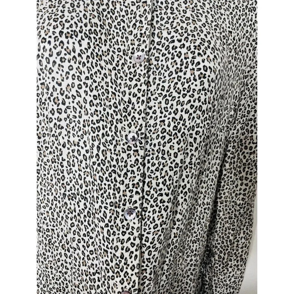 Amuse Society Maxi Dress XS/S Leopard Print Side Slit Button Up Breathable Boho - Picture 2 of 11